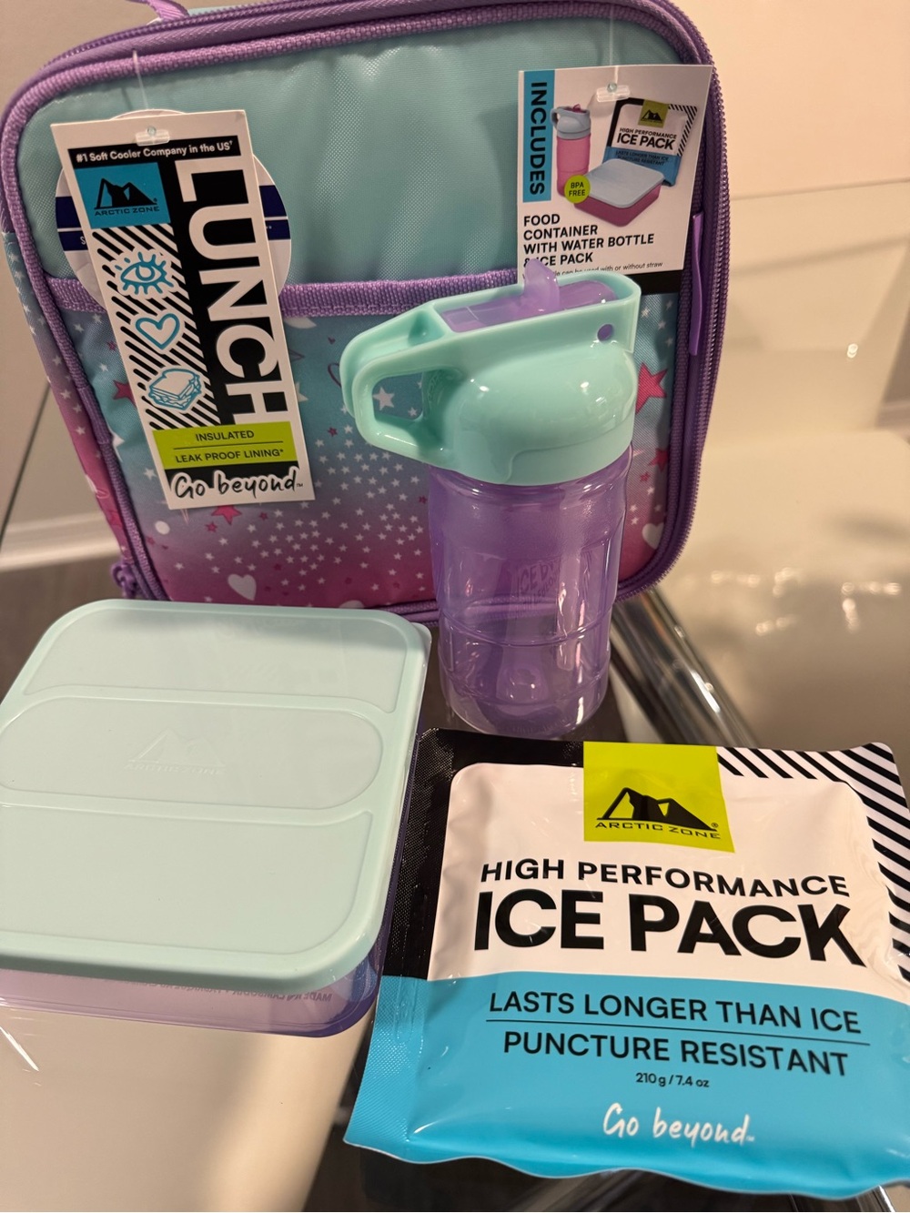 Arctic Zone Kids Lunch Set – Mint & Purple